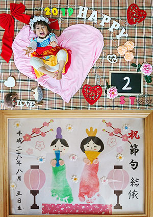 2019年2月8日（金）赤ちゃんの手形足形アート+バレンタインベビーアート撮影会